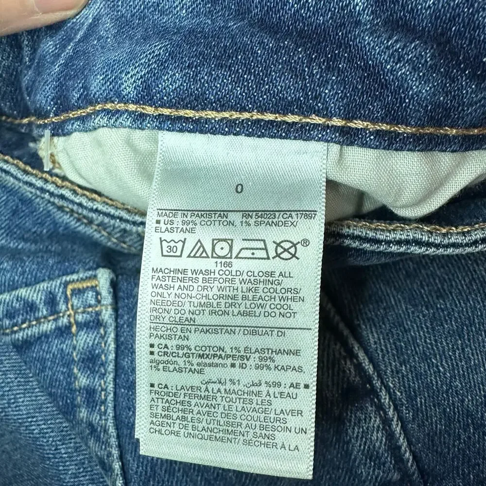 Old Navy High Rise Curvy O.G. Straight Secret-Smooth Pocket Jeans Sz 0 Blue